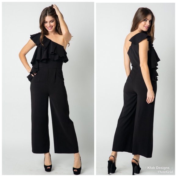 ❤️LAST 2! One Shoulder Ruffle Detail Jumpsuit! - Picture 3 of 5